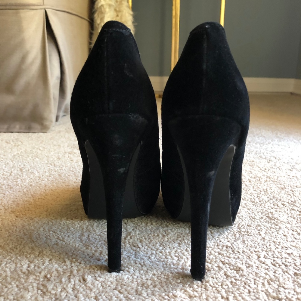 KELSI DAGGER Black Suede Platform Stiletto Heels - Picture 6 of 8